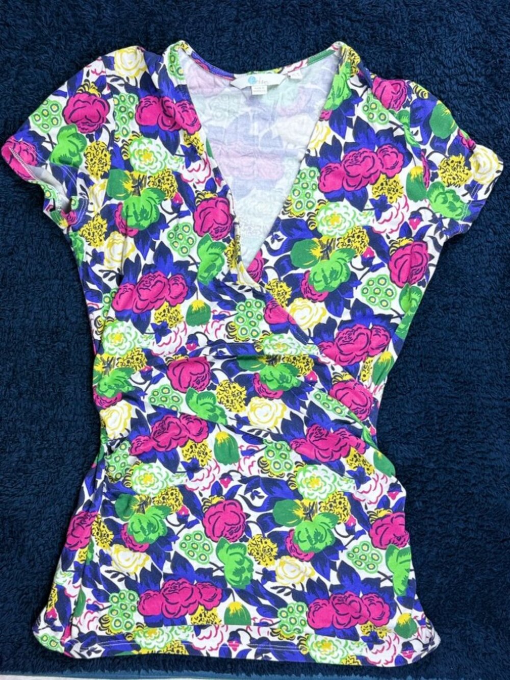Boden Floral Faux Wrap Top, Women’s US 4